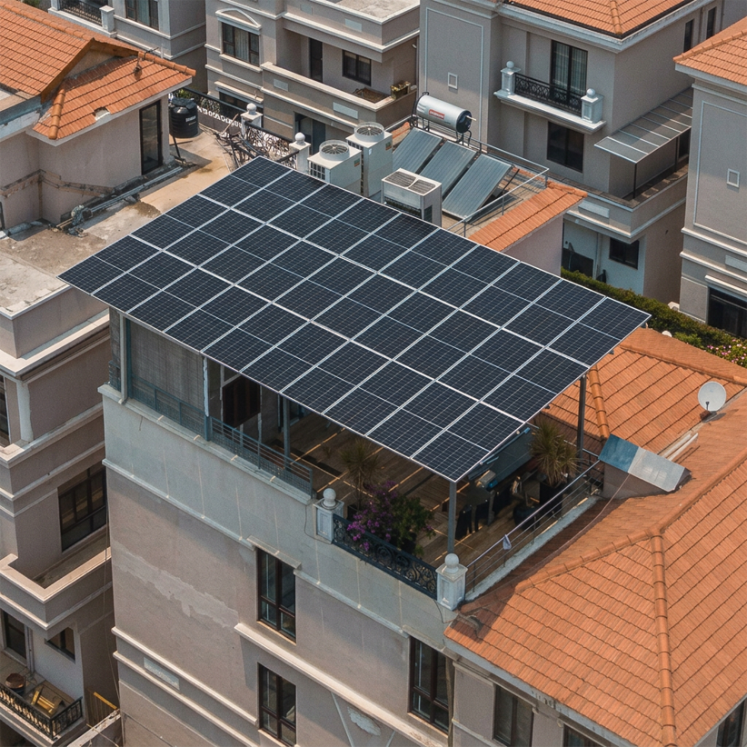 Residential rooftop solar panels in West Bengal installed under the Alosree RTS scheme by HCK Solar
